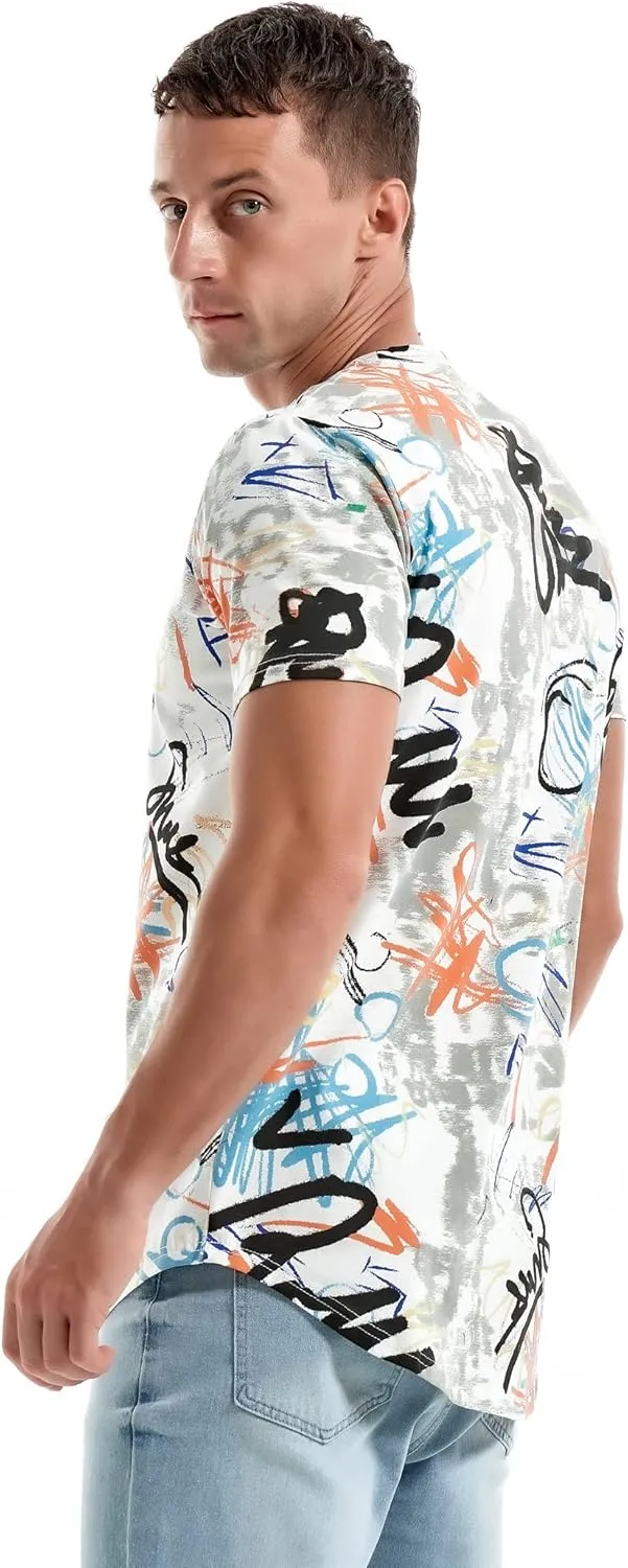 YININF Mens Hipster Hip Hop Short Sleeve Print T-Shirt Shirts Men