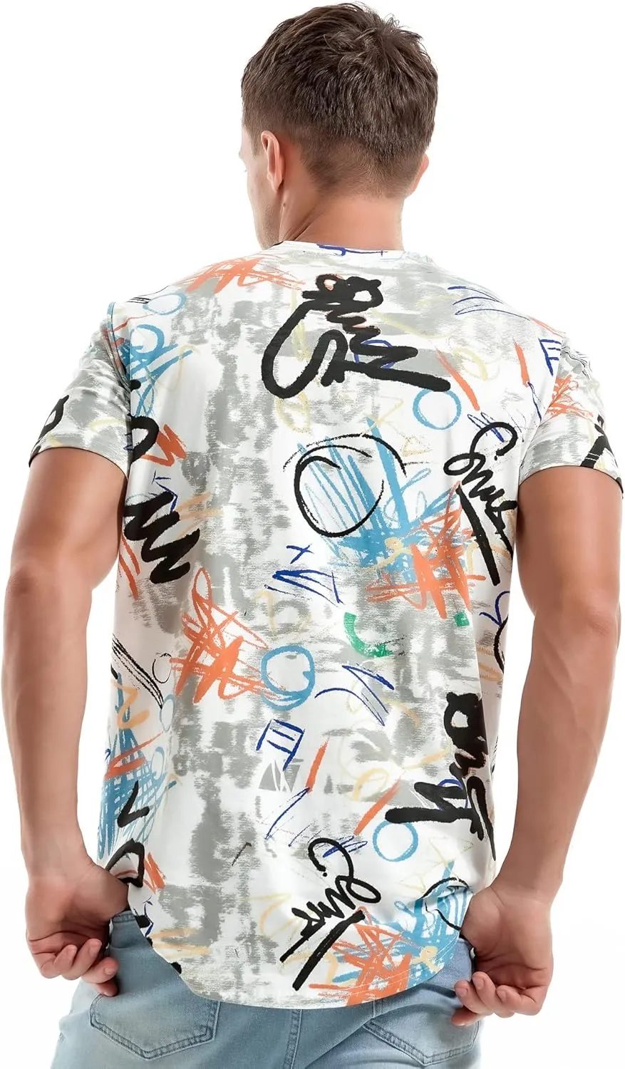 YININF Mens Hipster Hip Hop Short Sleeve Print T-Shirt Shirts Men