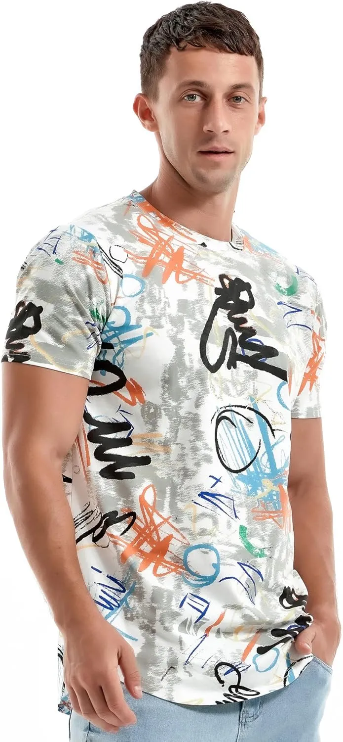 YININF Mens Hipster Hip Hop Short Sleeve Print T-Shirt Shirts Men