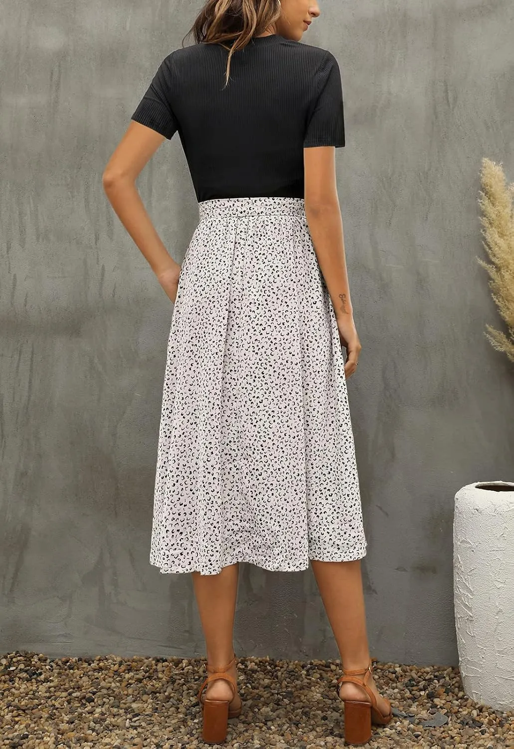 Zattcas Women 2025 Summer Dress Short Sleeve Ribbed Teacher Church Modest Business Casual Work Outfits Midi Dress